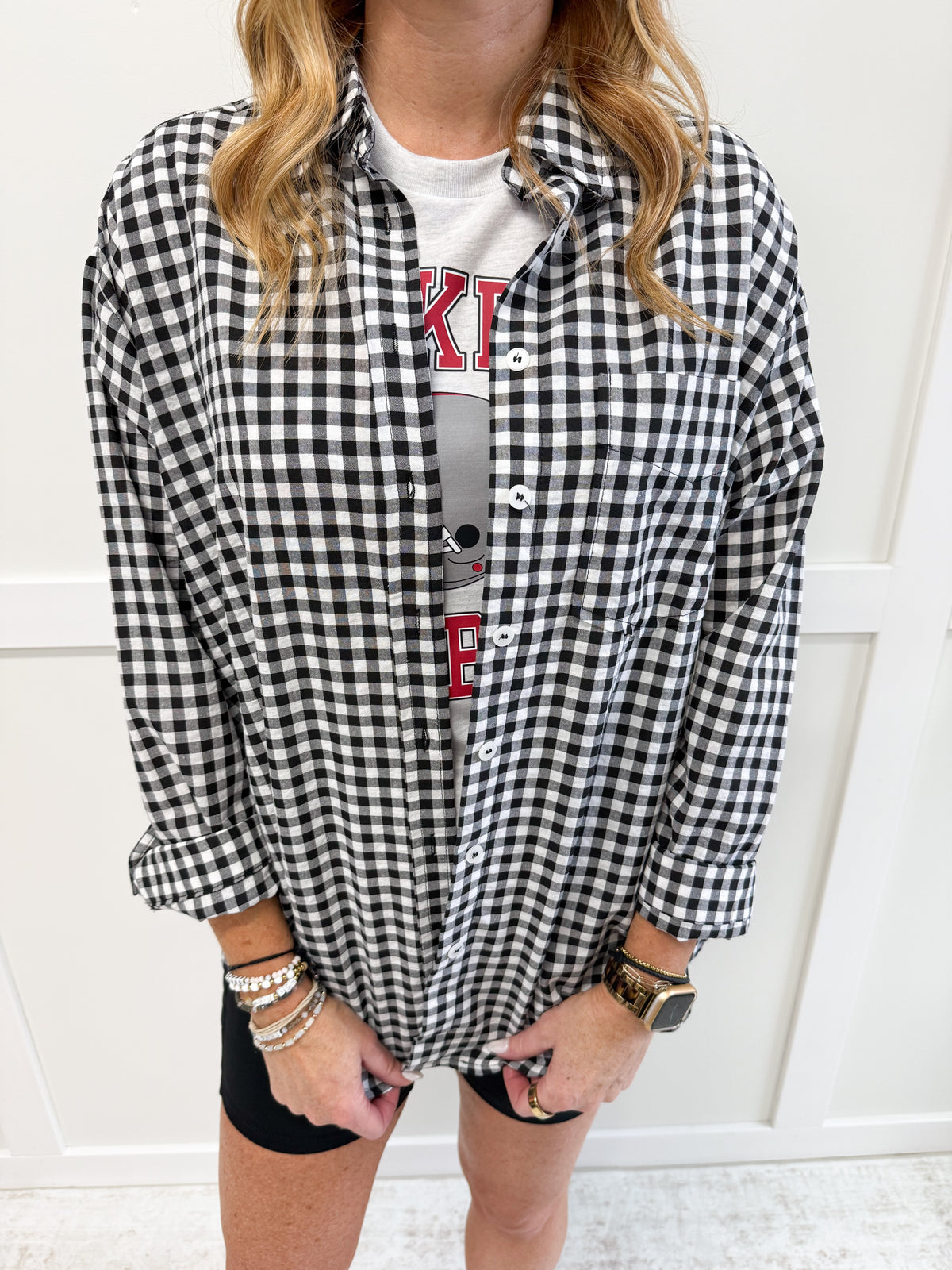 Lisa Oversized Gingham Button Down Shirt