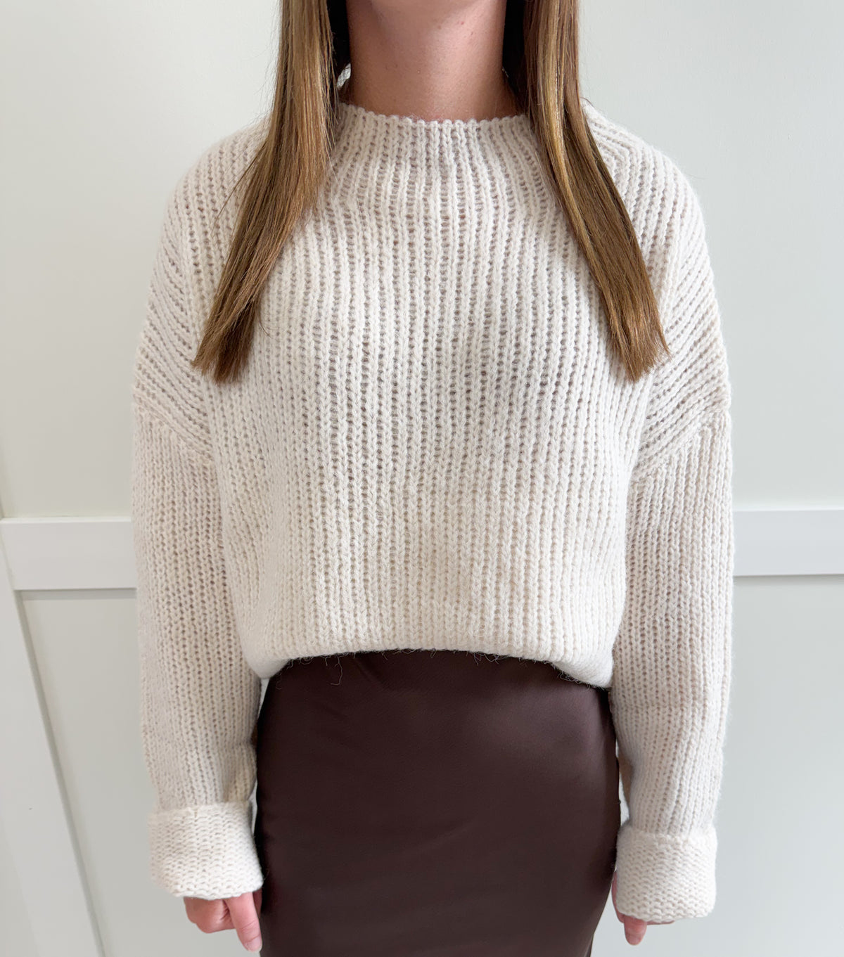 Skye Mock Neck Oversized Knit Sweater