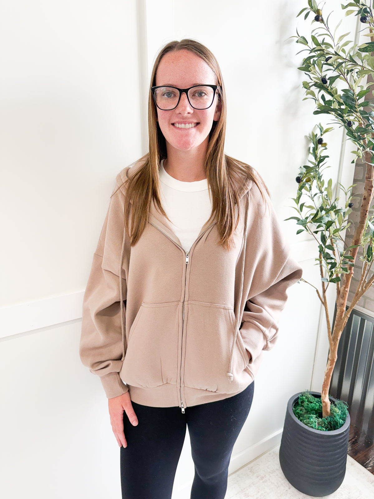 Eva Fleece Zip-Up Hoodie w/Pockets