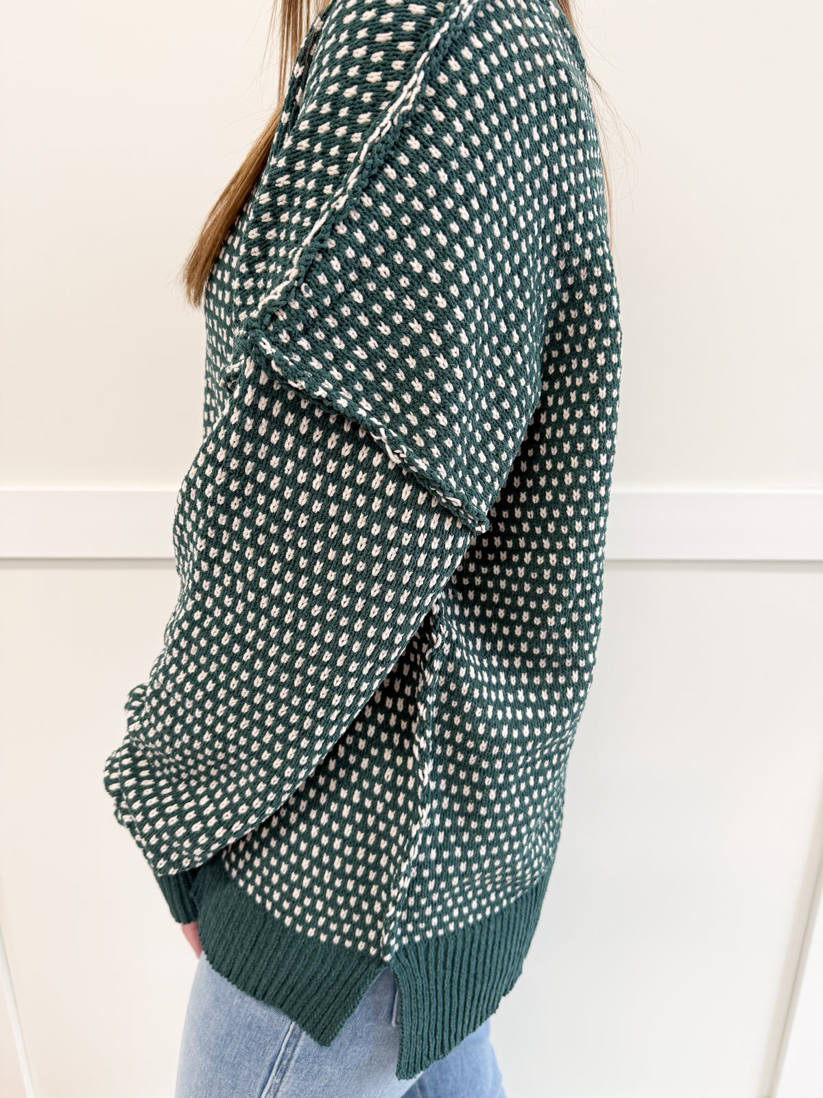 Ginny Contrast Stitch V-Neck Sweater