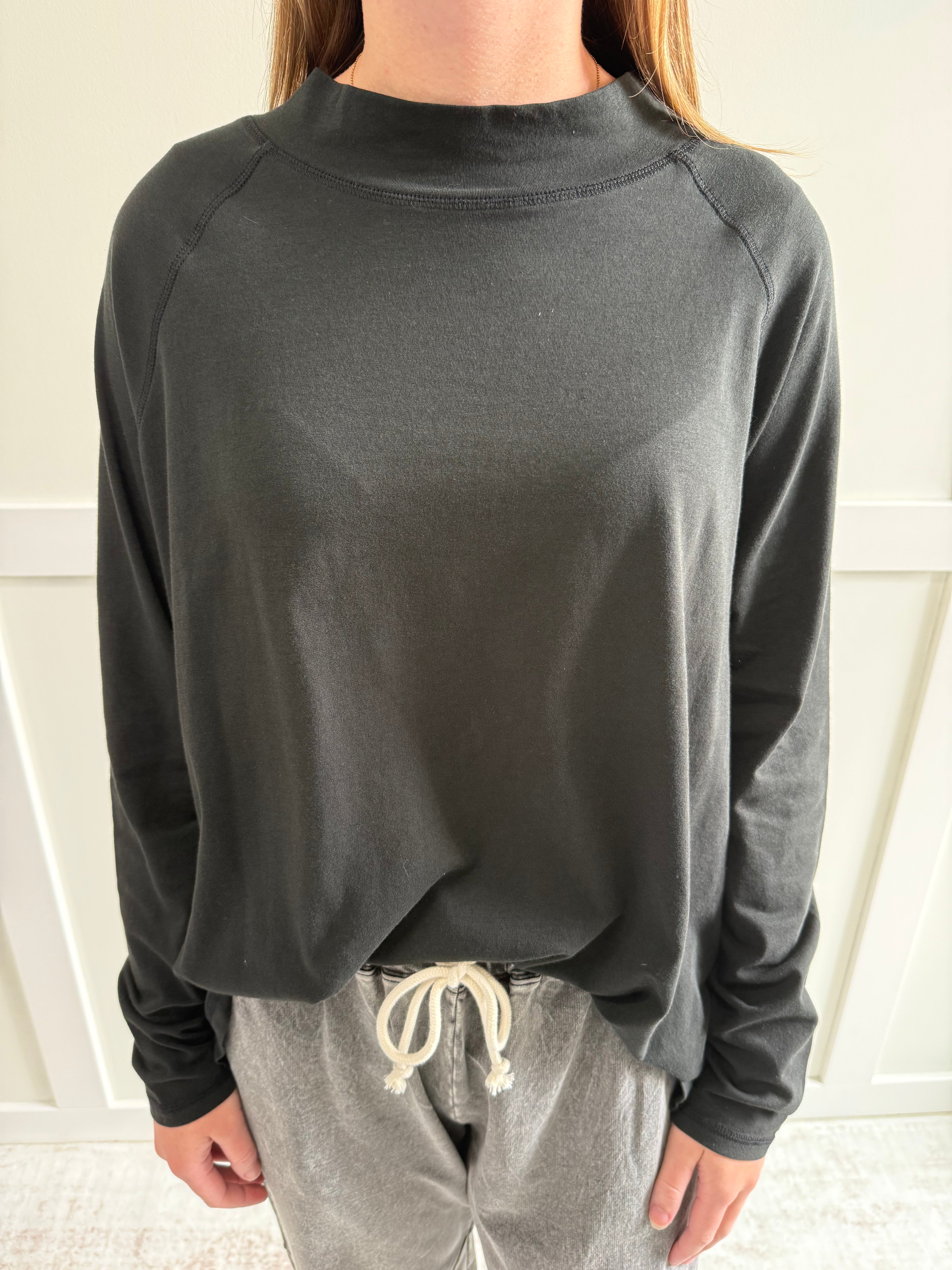 Piper Cotton Mock Neck Raglan Tunic