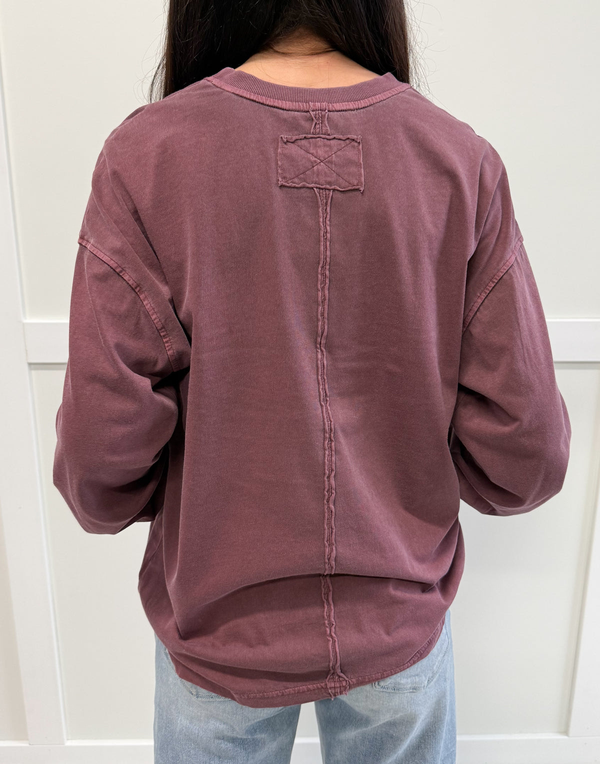 Callie Washed Crew Neck Knit Top