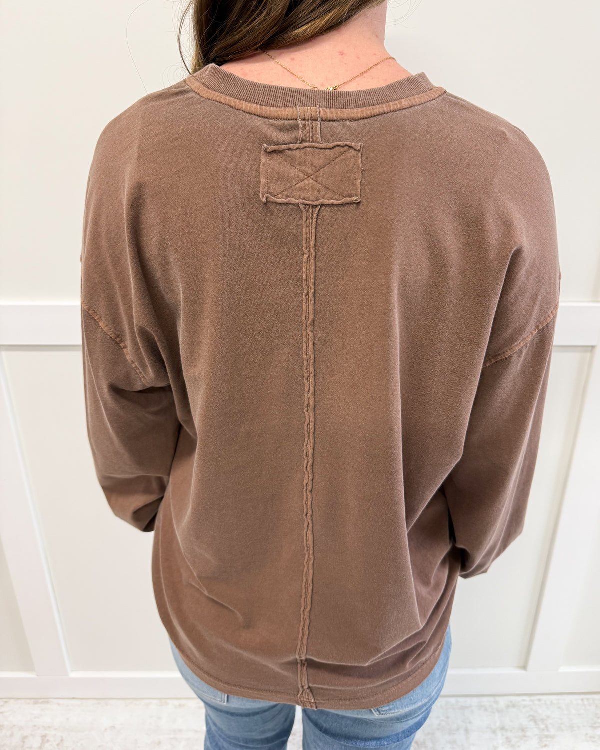 Callie Washed Crew Neck Knit Top