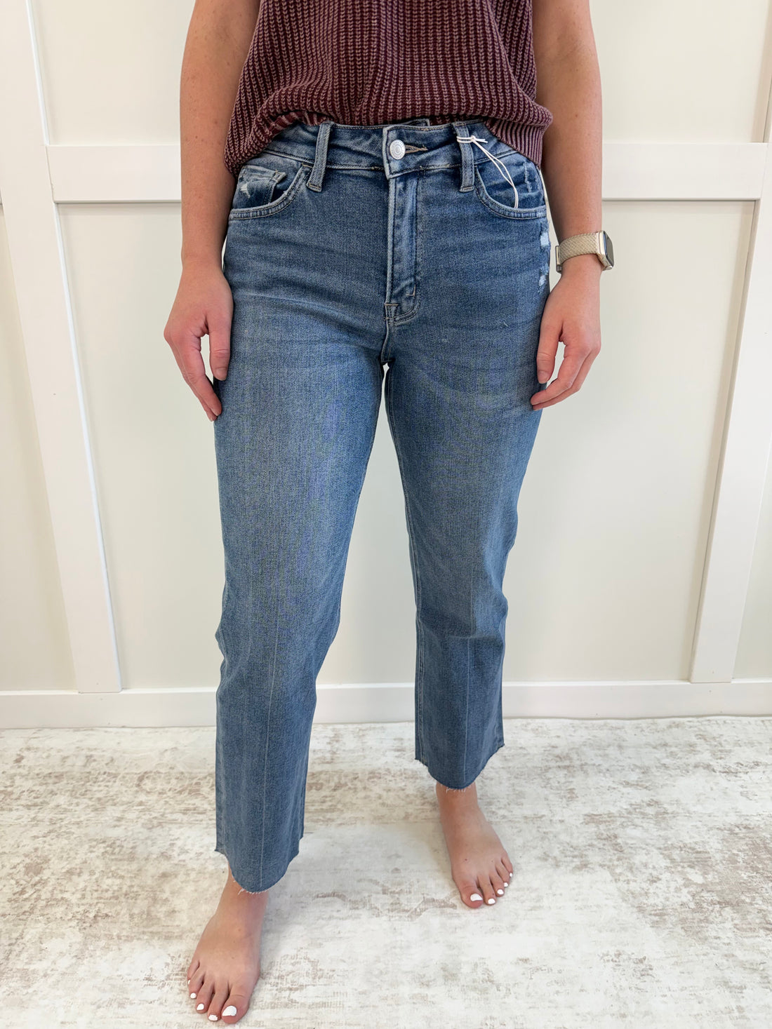 Kass HR Raw Hem Ankle-28" inseam