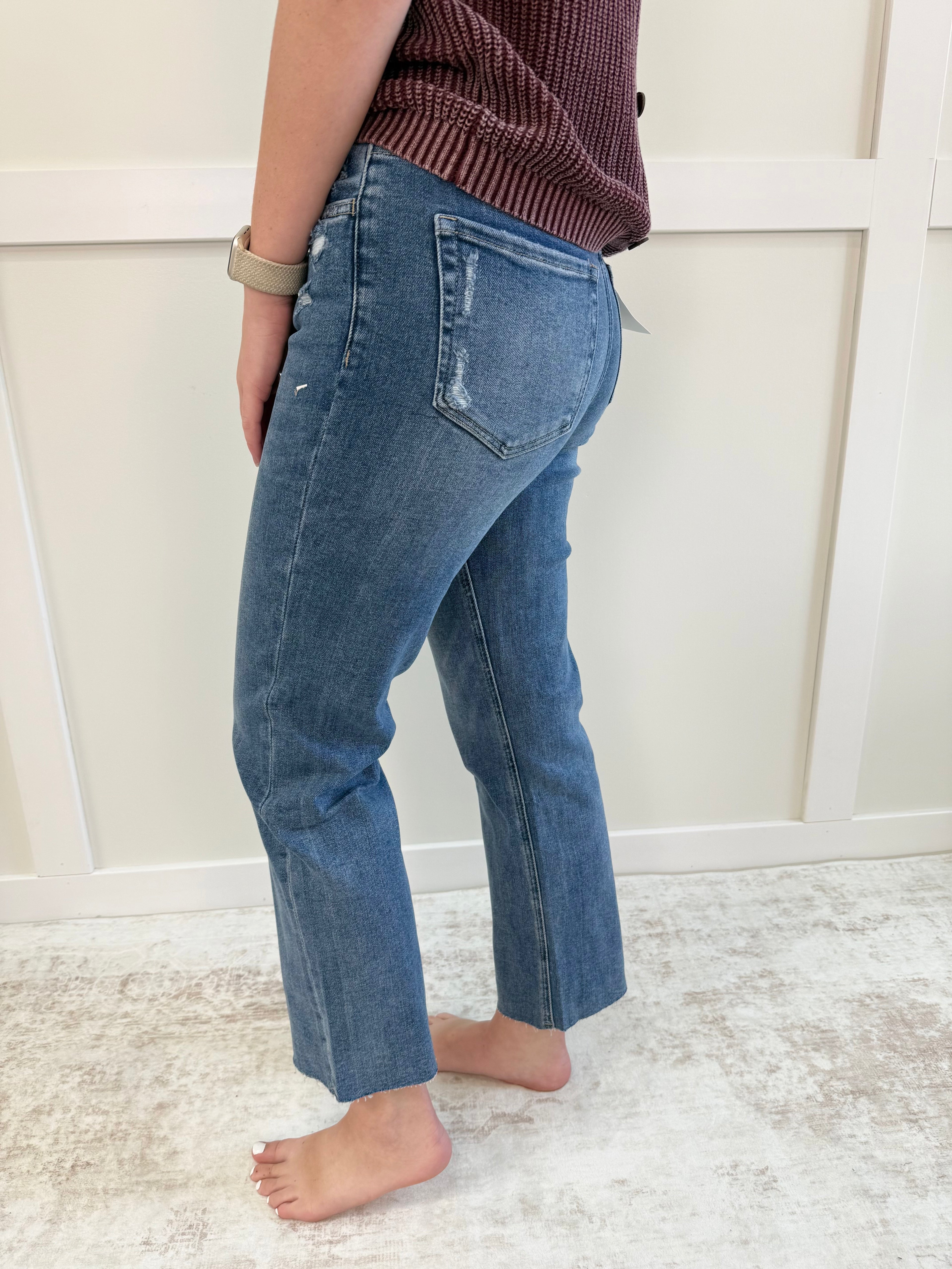 Kass HR Raw Hem Ankle-28" inseam
