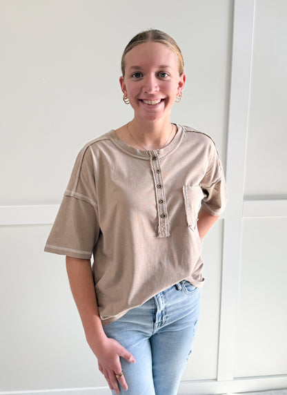 Louisa Mineral Washed Oversized Top