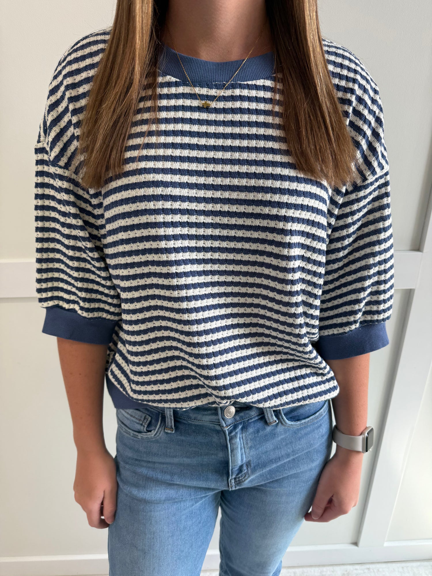 Raelynn Stripe Drop Shoulder Knit Top