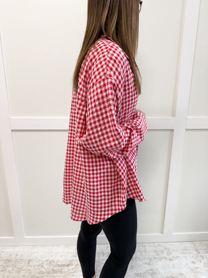 Lisa Oversized Gingham Button Down Shirt