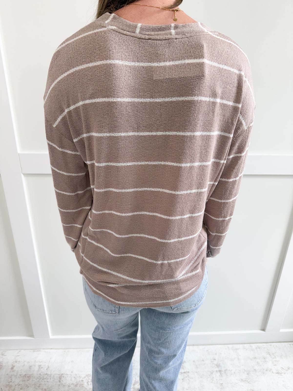Sophia Stripe Long Sleeve Relaxed Knit Top
