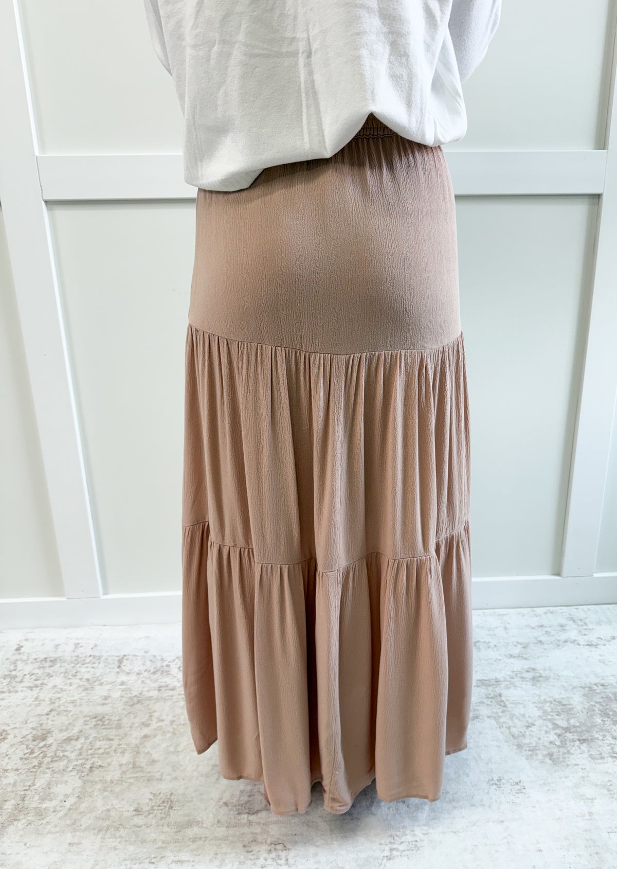 Nova Smocked Waist Tiered Maxi Skirt
