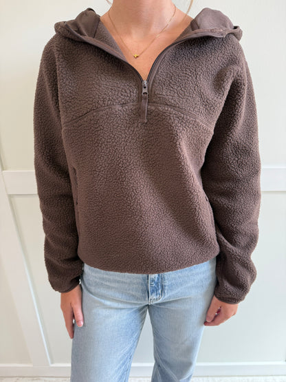 Remi Sherpa Fleece Half Zipper Hoodie Pullover