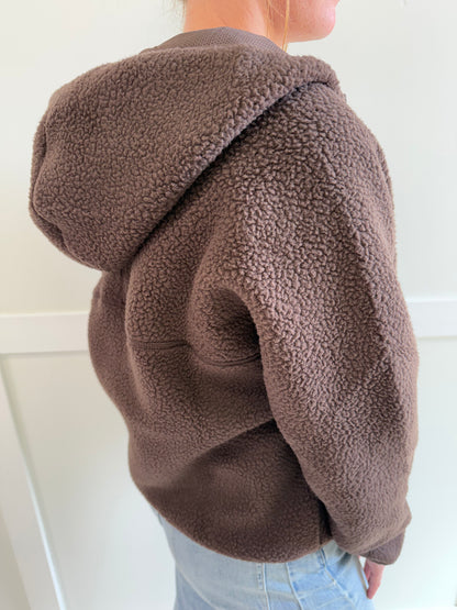 Remi Sherpa Fleece Half Zipper Hoodie Pullover