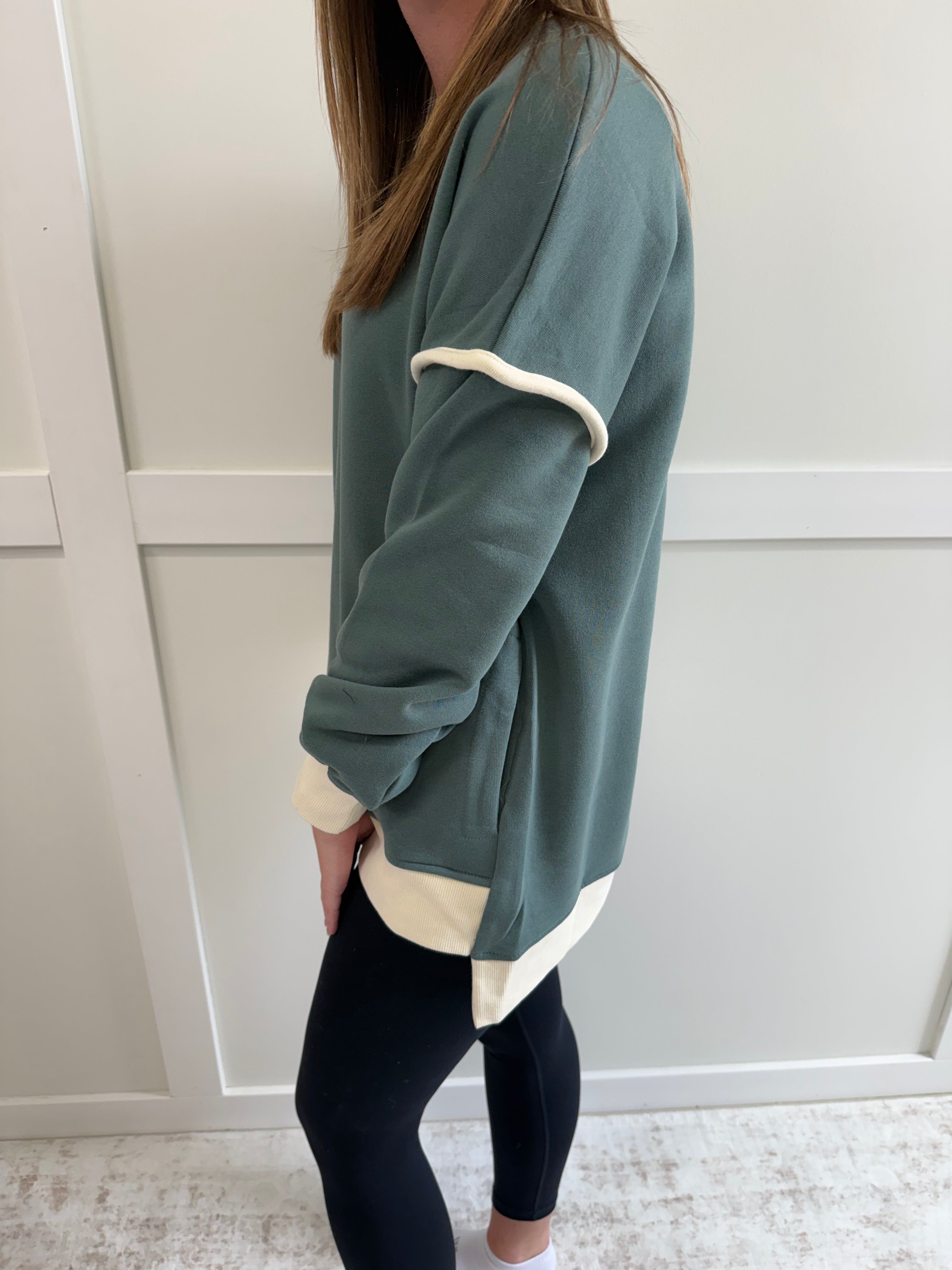 Olivia Fleece Trim Piping Detail Sweatshirt