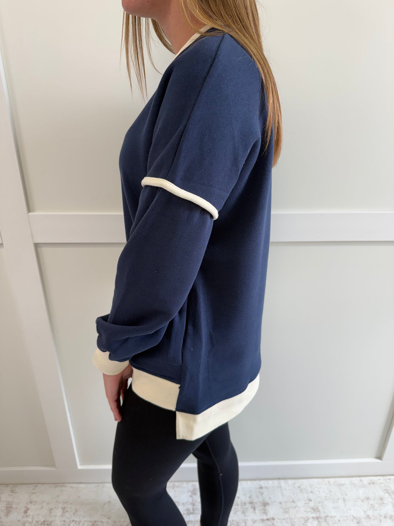 Olivia Fleece Trim Piping Detail Sweatshirt
