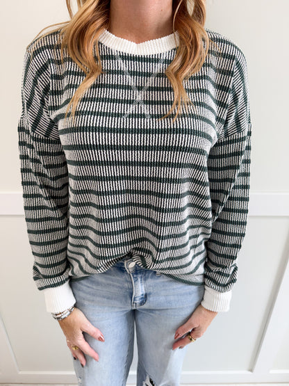 Kylee Striped Round Neck Pullover