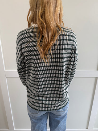 Kylee Striped Round Neck Pullover