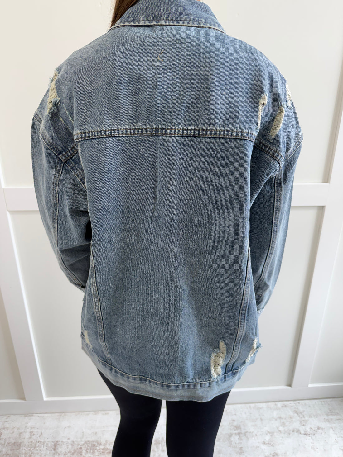 Lori Distressed Classic Denim Jacket