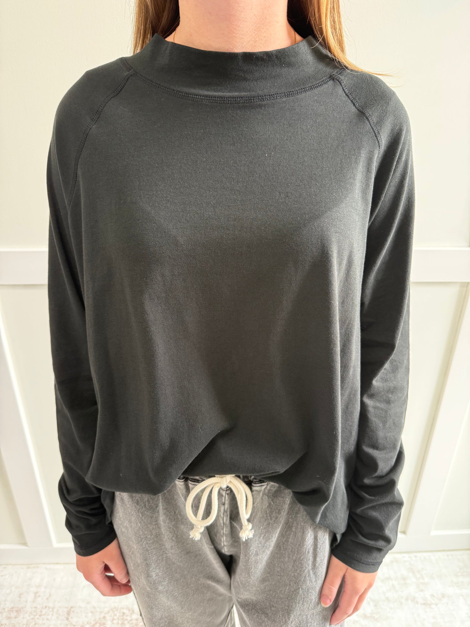 Piper Cotton Mock Neck Raglan Tunic