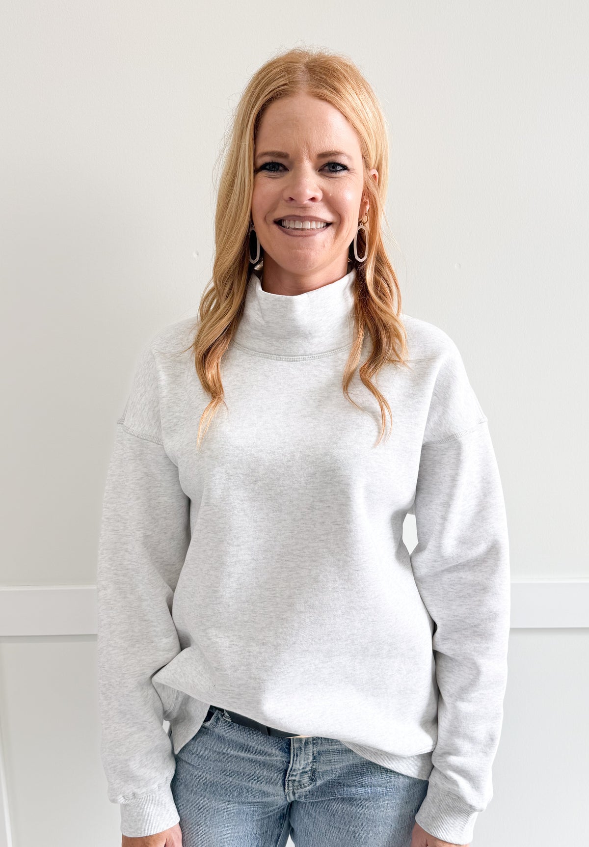 Bradi Oversized Mock Neck Sweatshirt